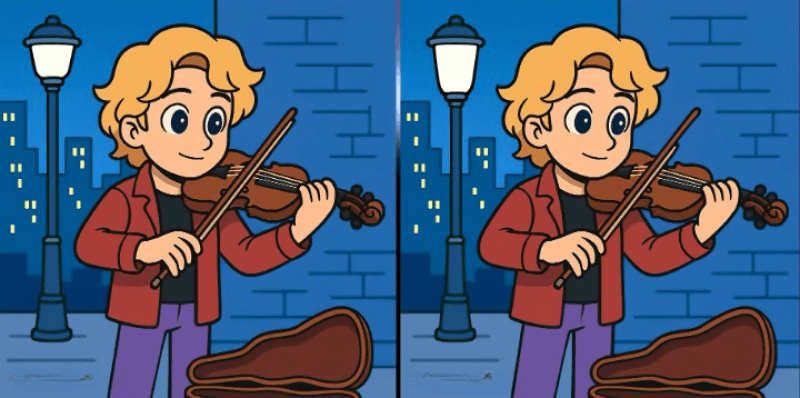 Супертест на IQ: знайдіть 3 відмінності на картинці зі скрипалем за 35 секунд