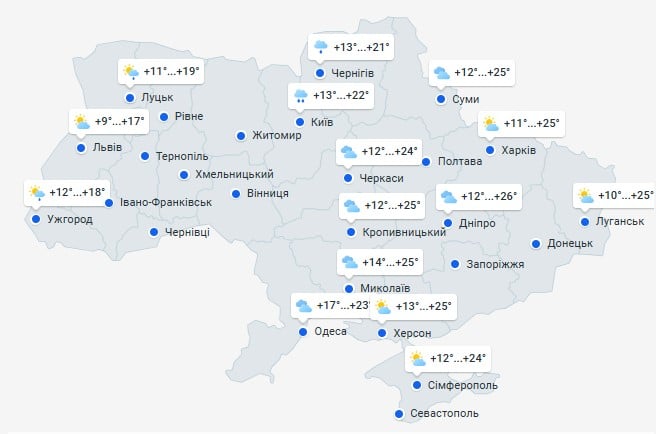 Погода в Украине 17 сентября
