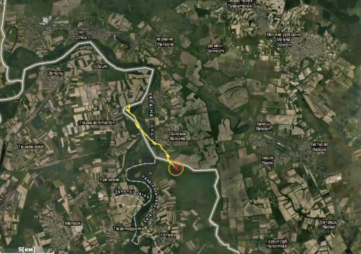 Проліт угорського дрона над Україною 26 вересня