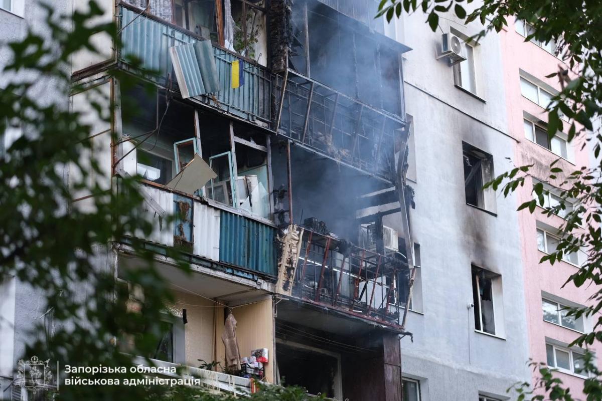 Наслідки удару по Запоріжжю