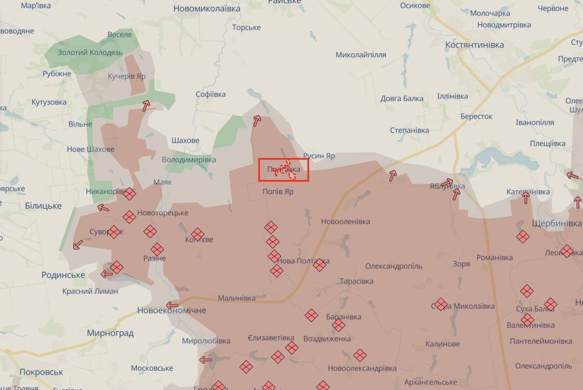 Полтавка на карті Полтавка на карті