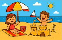 Суперголоволомка: знайдіть 5 відмінностей на картинці з дітьми на пляжі за 53 с