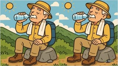 Тест на IQ: знайдіть 3 відмінності на картинці з дідусем-туристом за 31 секунду