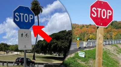 Дивує водіїв: що насправді означає синій знак Stop на дорозі Дивує водіїв: що насправді означає синій знак Stop на дорозі