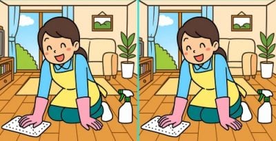 Чем отличаются 2 женщины, которые моют пол: только самые внимательные угадают за 23 секунды