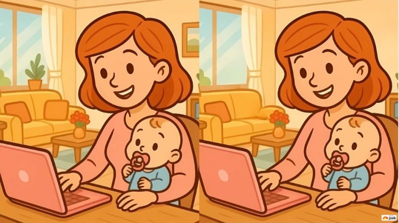 Тест на IQ: знайдіть 3 відмінності на картинці мами і малюка за 17 секунд