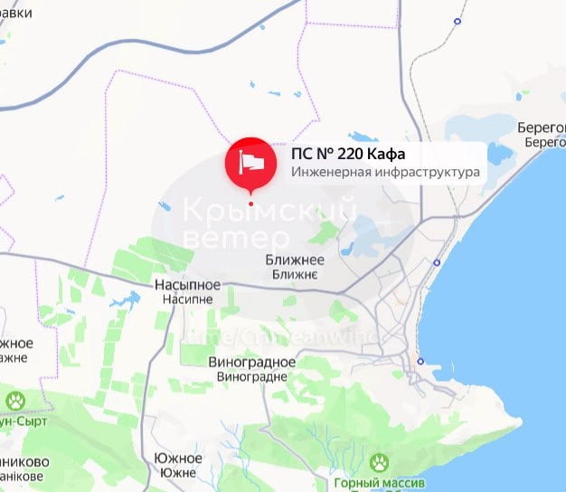 Підстанція Кафа на карті Підстанція Кафа на карті