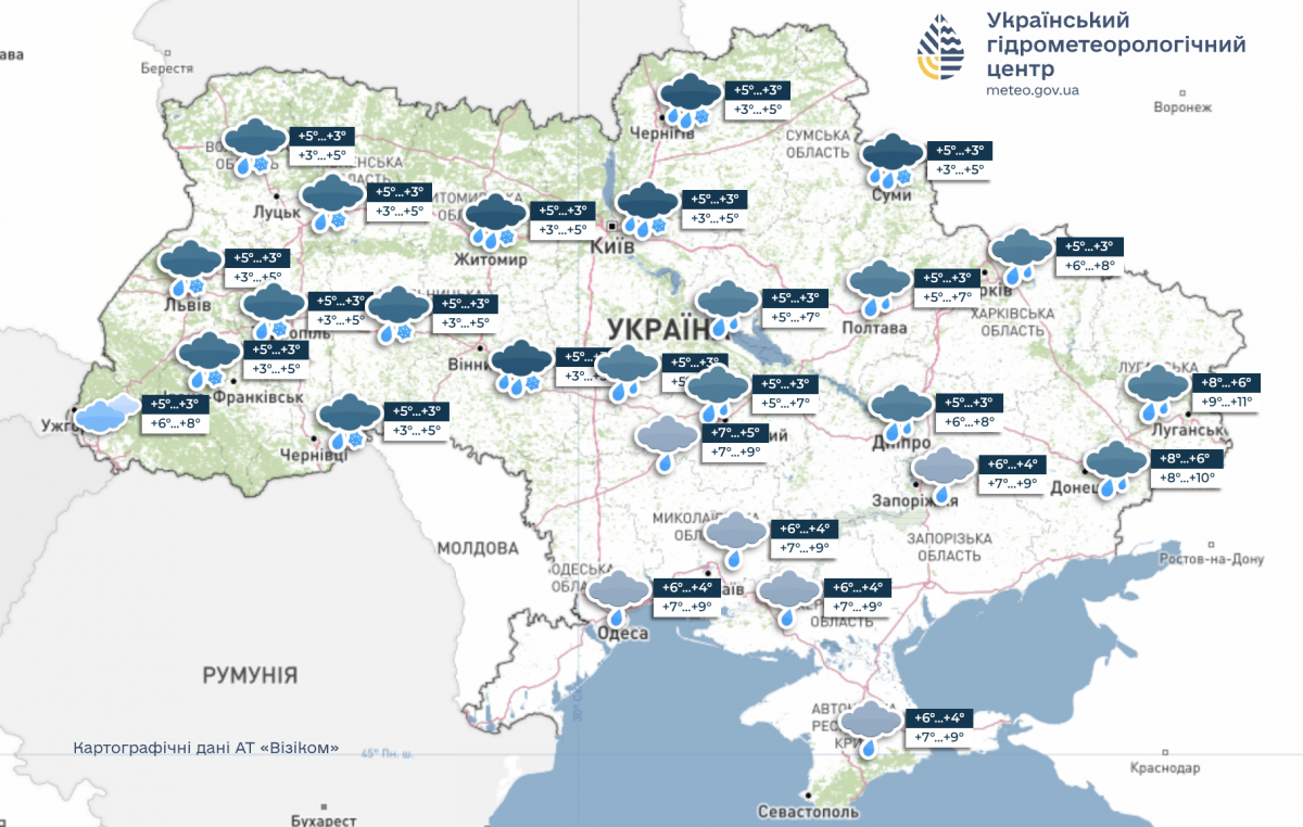 Графік прогнозу погоди на 19 жовтня Графік прогнозу погоди на 19 жовтня
