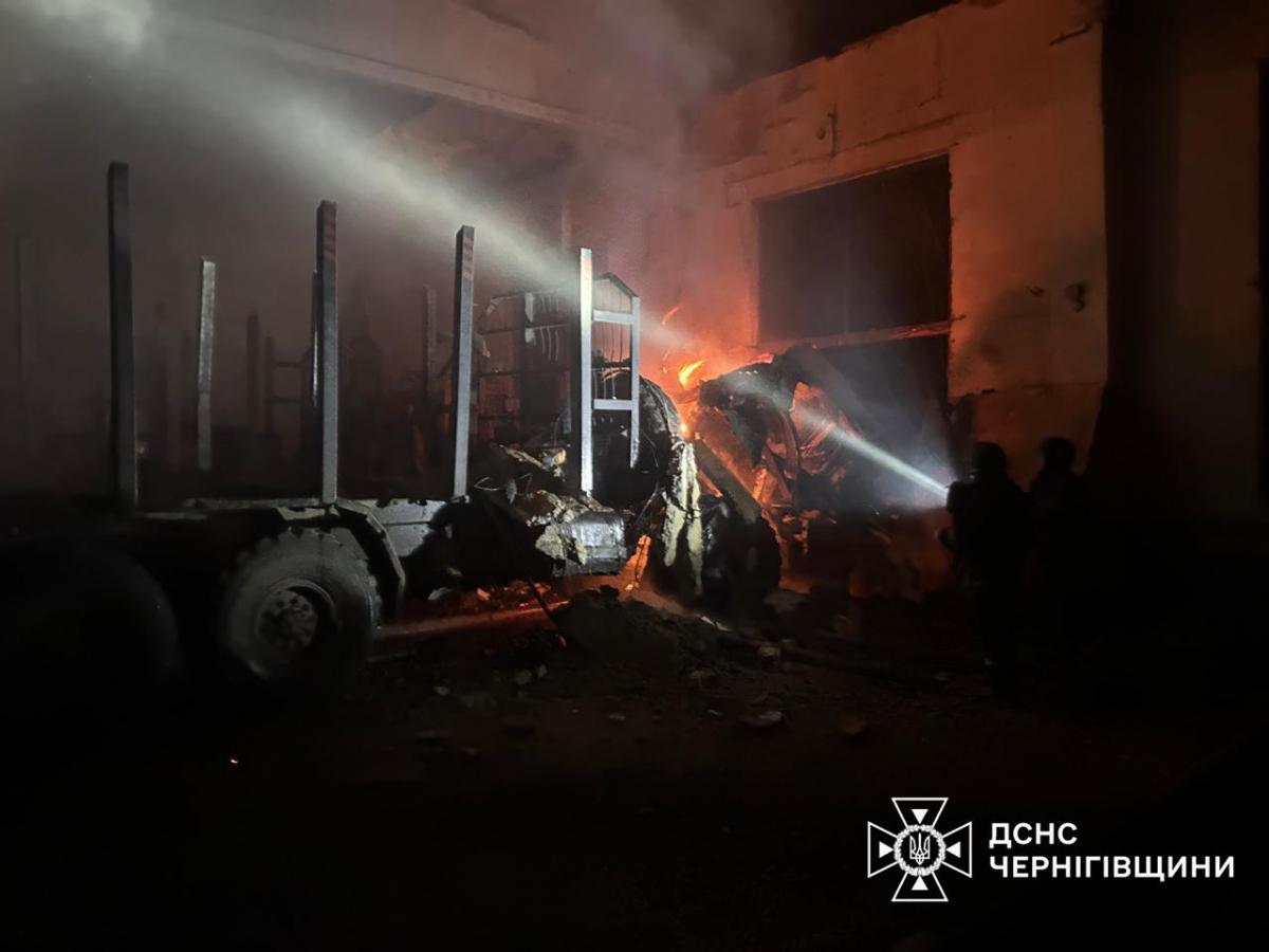 Наслідки атаки дронів на Чернігівщину Наслідки атаки дронів на Чернігівщину