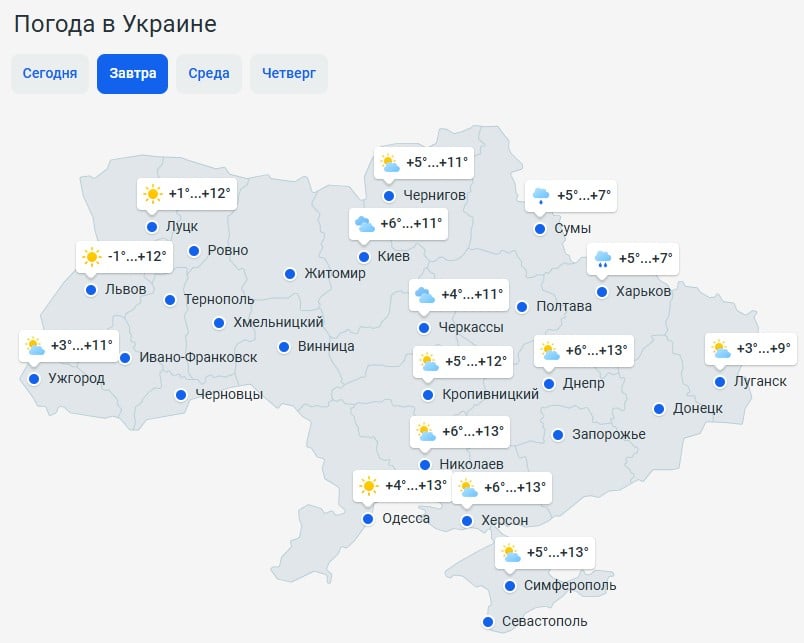 Погода в Україні 21 жовтня Погода в Україні 21 жовтня