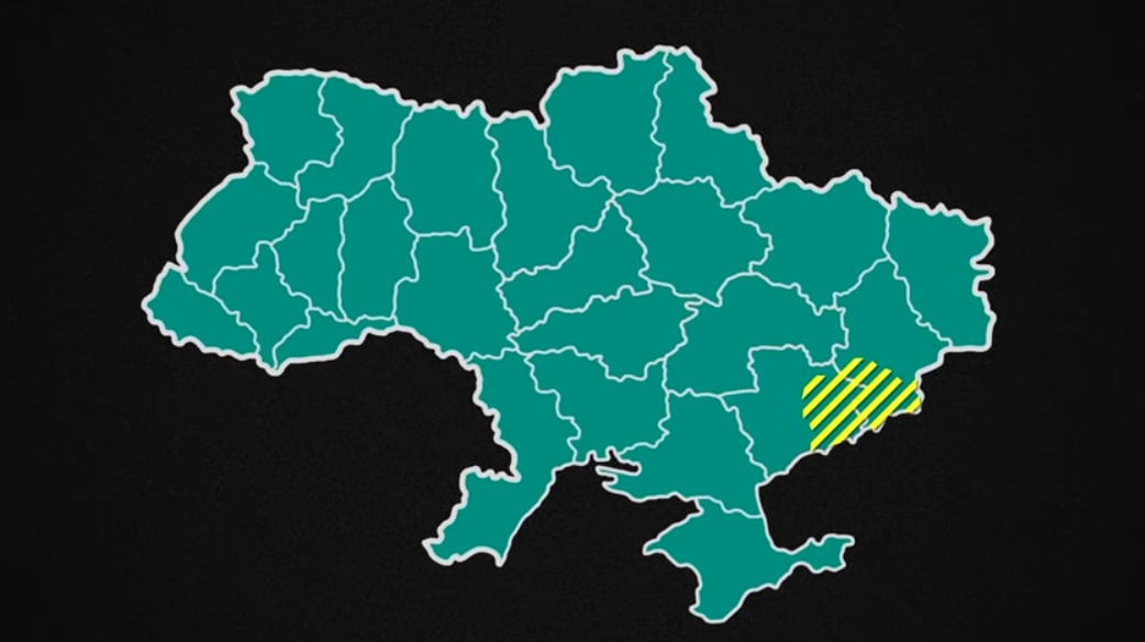 Маріупольська область на карті Маріупольська область на карті