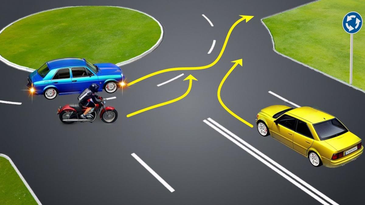 Впоратись зможе не кожен: задача з ПДР на проїзд кругового перехрестя Впоратись зможе не кожен: задача з ПДР на проїзд кругового перехрестя