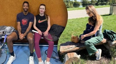 Еліна Світоліна та Гаель Монфіс із донькою Еліна Світоліна та Гаель Монфіс із донькою