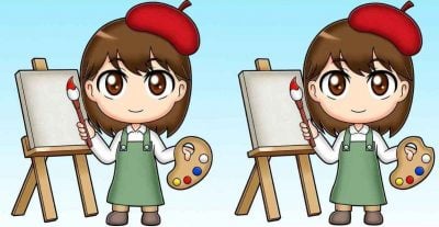 Тест на IQ: найдите 3 отличия на картинках с художницей за 19 секунд