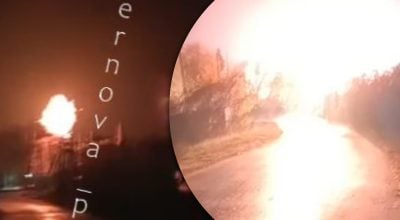 Гучні вибухи та пожежа: дрони атакували ключовий енерговузол Росії