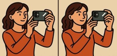 Тест на IQ: найдите 3 отличия на картинках девушки с фотокамерой за 45 секунд