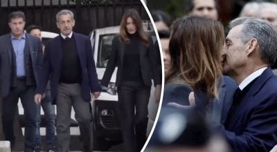 Останній поцілунок: Карла Бруні зворушливо проводила Саркозі сидіти у в'язниці