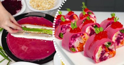 Такою ви цю страву точно не бачили: рецепт шуби у рожевих млинцях