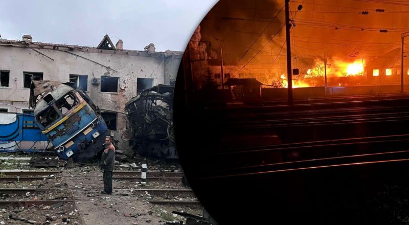 "Десятки дронів по мирних": Росія обстріляла депо Укрзалізниці в Одесі, деталі
