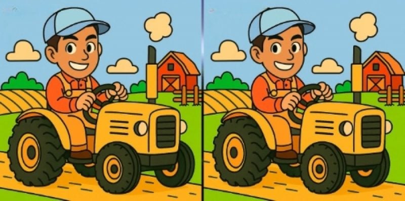Тест на IQ: знайдіть 3 відмінності на зображеннях тракториста за 75 секунд