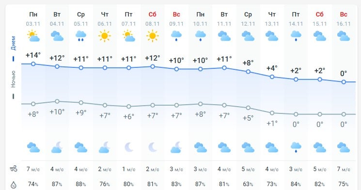 погода 4 ноября 