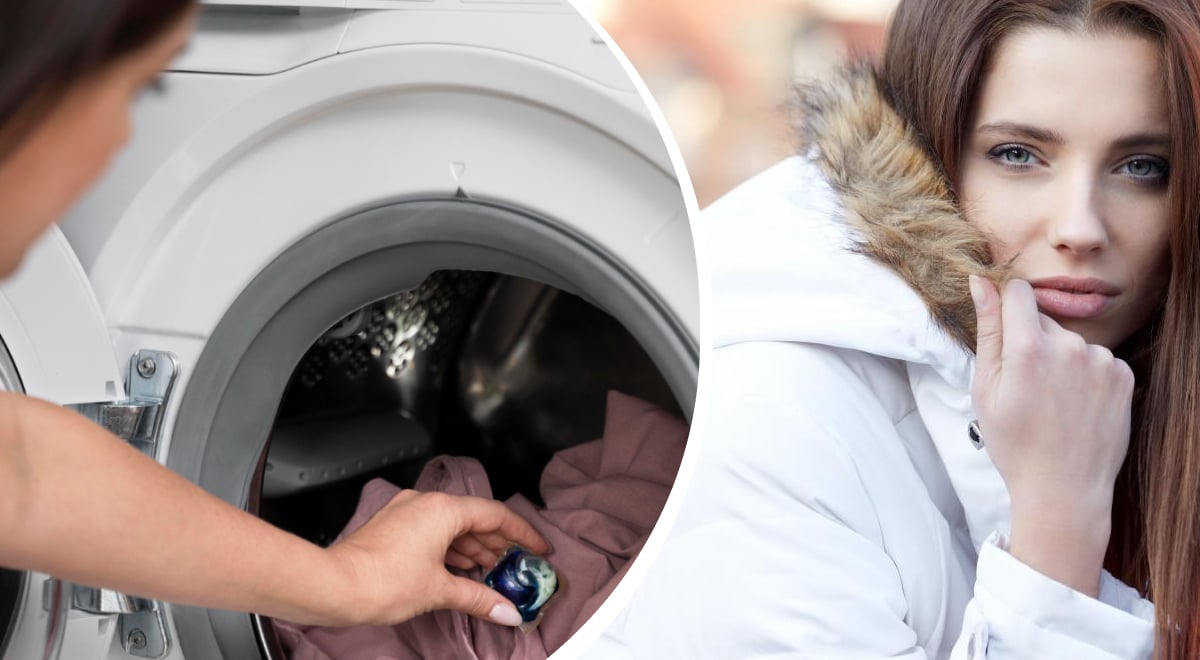 стиральная машина, пуховик