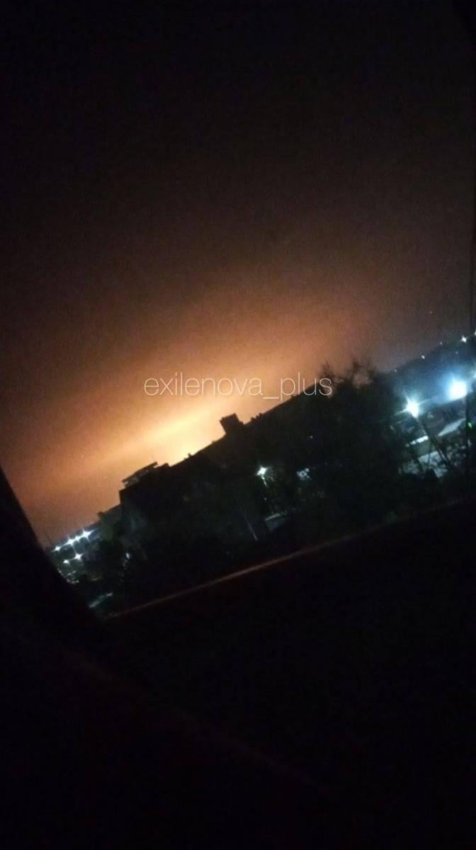 Пожежа після атаки дронів Пожежа після атаки дронів