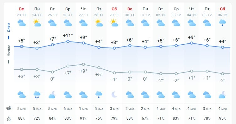 погода 24 ноября 
