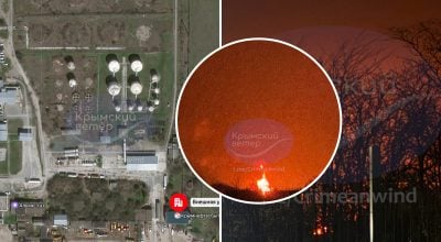 У Криму горить нафтобаза У Криму горить нафтобаза