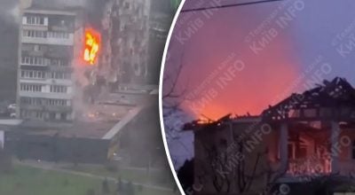 Полум'я охопило житлові будинки: РФ масовано атакує Київ ракетами і дронами