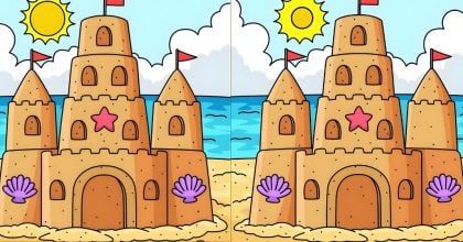 Тест на IQ: знайдіть 3 відмінності на зображеннях пісочного замку за 17 секунд