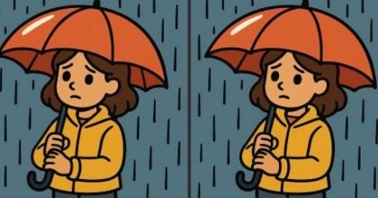 Тест на IQ: знайдіть 3 відмінності на картинці дівчинки під парасолькою за 23 с