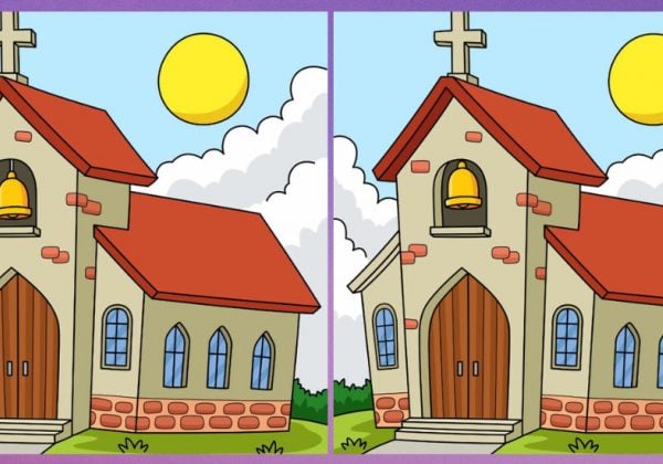 Тест на IQ: найдите 3 отличия на картинках с церковью за 19 секунд