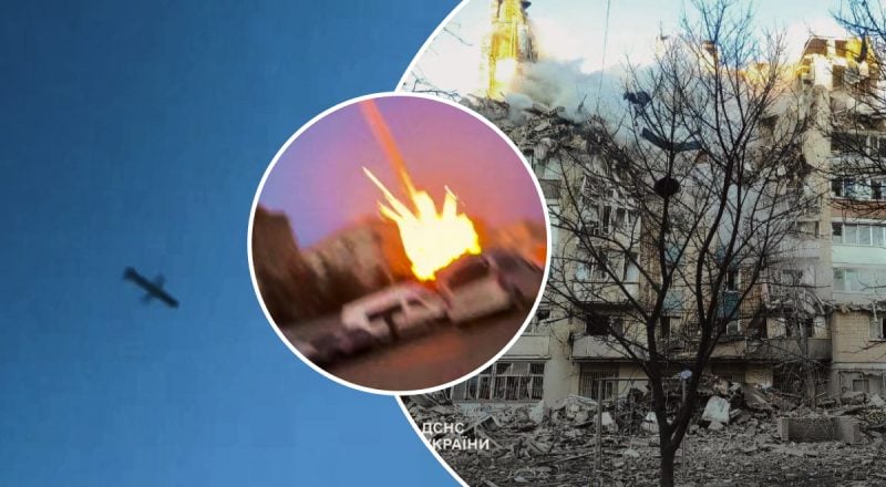 Ракета пролетела над головами и влупила по дому: момент попадания в Тернополе