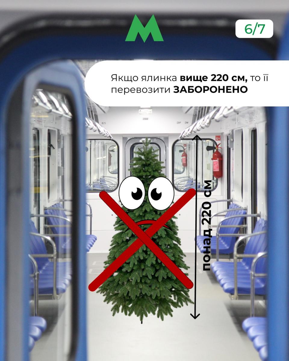 Киянам нагадали, які ялинки можна перевозити в метро Киянам нагадали, які ялинки можна перевозити в метро