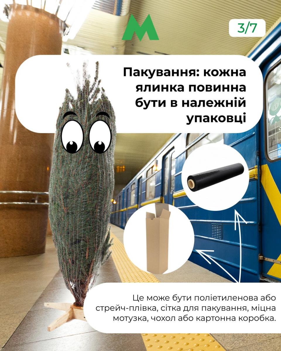 Киянам нагадали, які ялинки можна перевозити в метро Киянам нагадали, які ялинки можна перевозити в метро