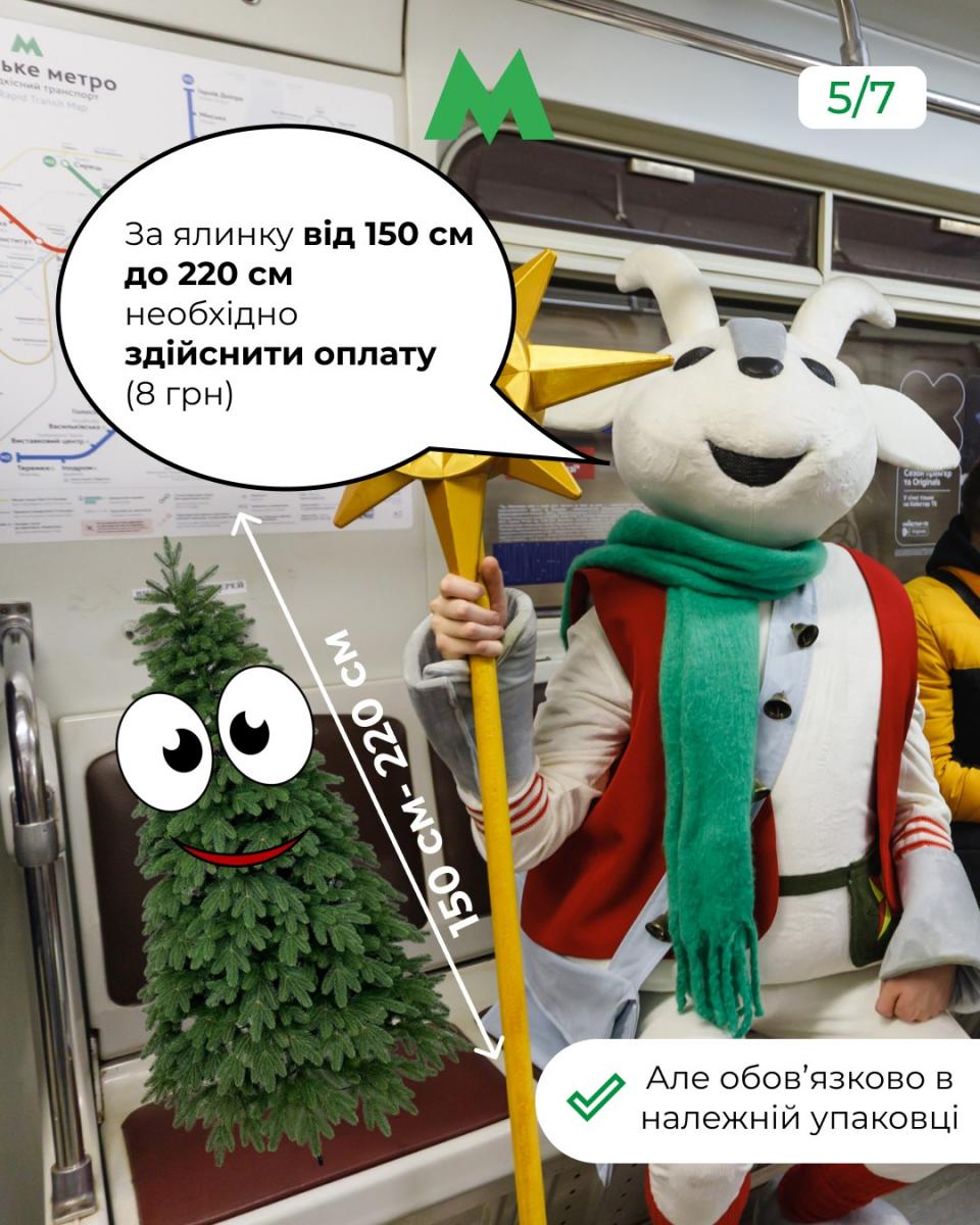 Киянам нагадали, які ялинки можна перевозити в метро Киянам нагадали, які ялинки можна перевозити в метро