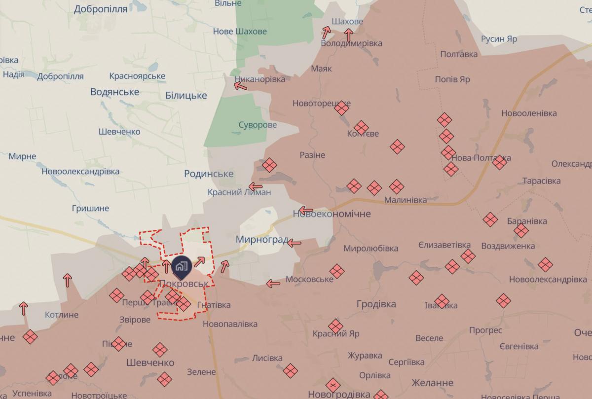 Пкоровск и Мирноград на карте Пкоровск и Мирноград на карте