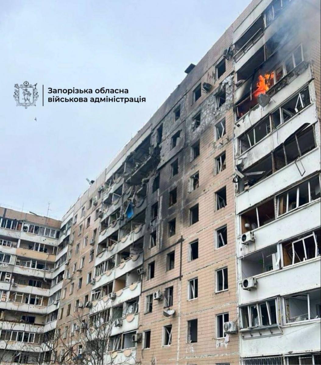 Последствия атаки РФ на Запорожье 