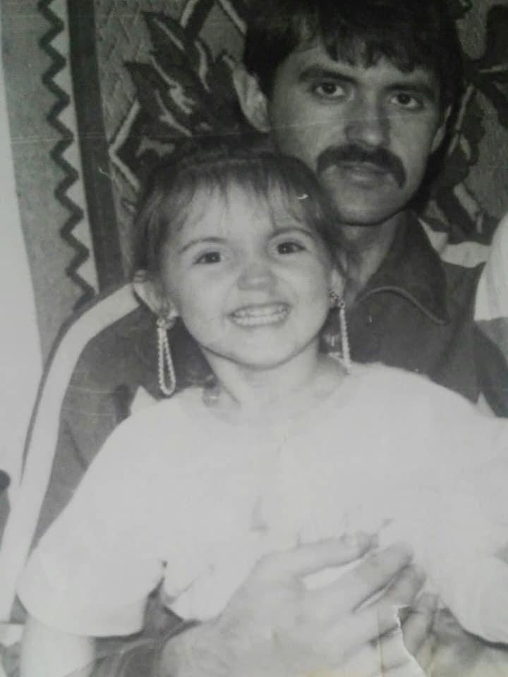 Ольга Цибульська в дитинстві з батьком Ольга Цибульська в дитинстві з батьком