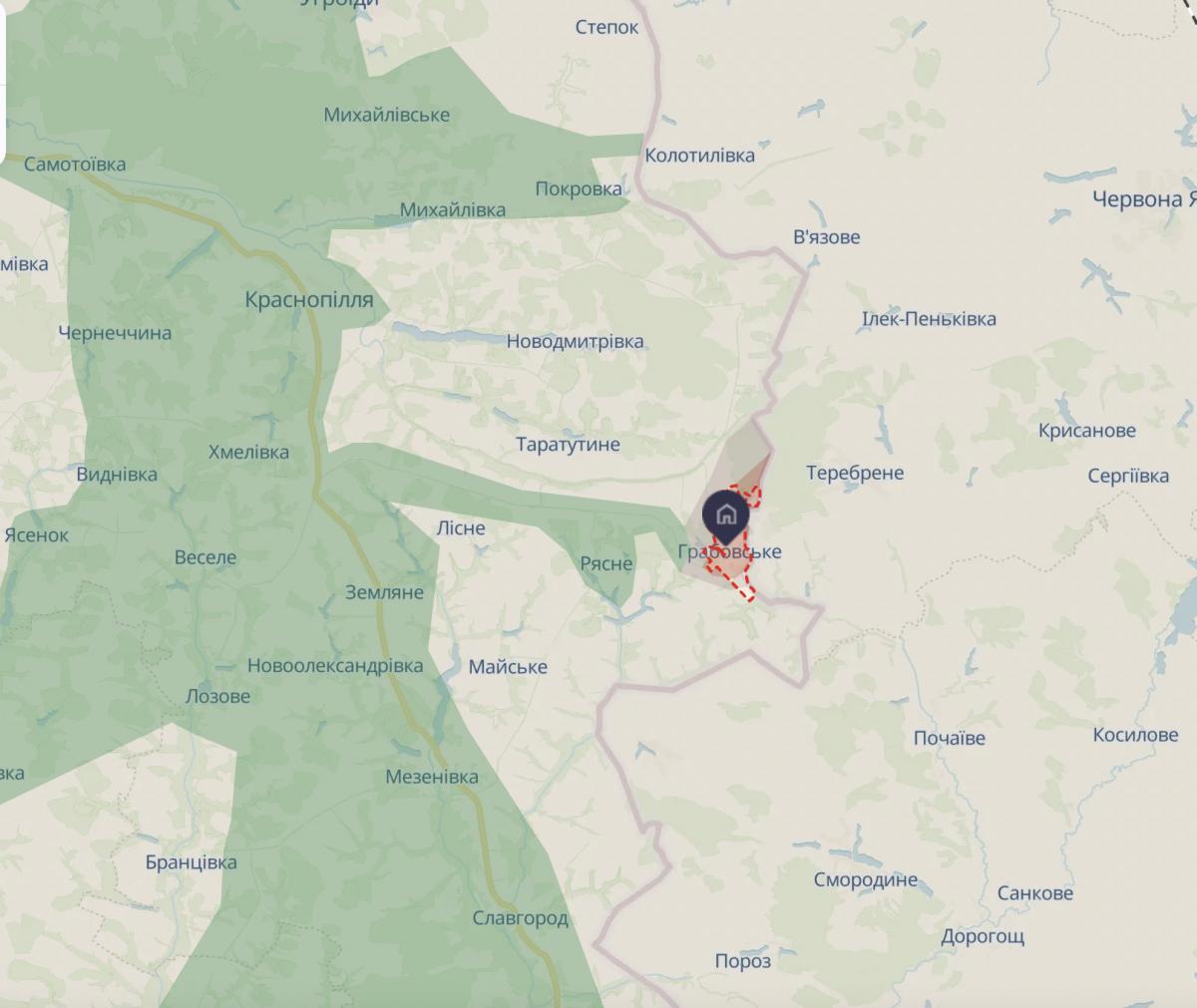 Село Грабово на карті 