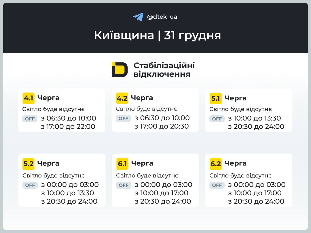 Графіки відключень на 31 грудня: чи будуть будинки українців зі світлом на Новий рік