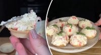 Вкусная закуска на Новый год за 7 минут: рецепт тарталеток с крабовыми палочками