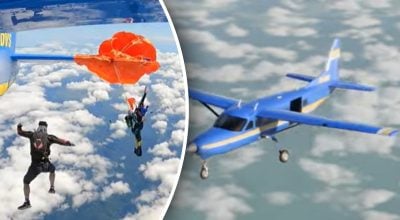 В Австралии парашютист повис на самолете во время прыжка и чудом выжил