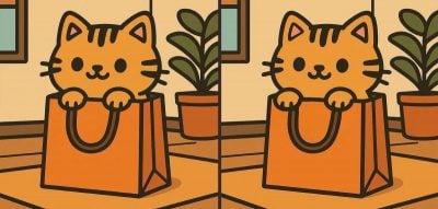 Тест на IQ: найдите 3 отличия на картинке милого кота за 45 секунд