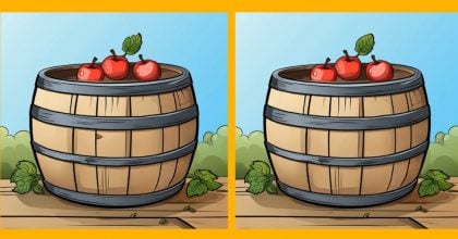 Тест на IQ: знайдіть 3 відмінності на картинці яблук на бочці за 13 секунд