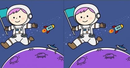 Тест на IQ: найдите 3 отличия на картинке космонавта за 15 секунд