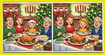 Тест на IQ: знайдіть 3 відмінності на картинці сімейної вечері за 16 секунд