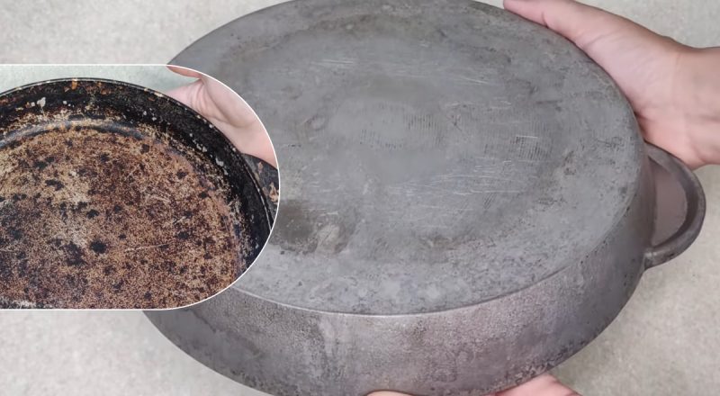 Грязь просто отпадет сама: хитрый способ отмыть многолетний нагар со сковородки