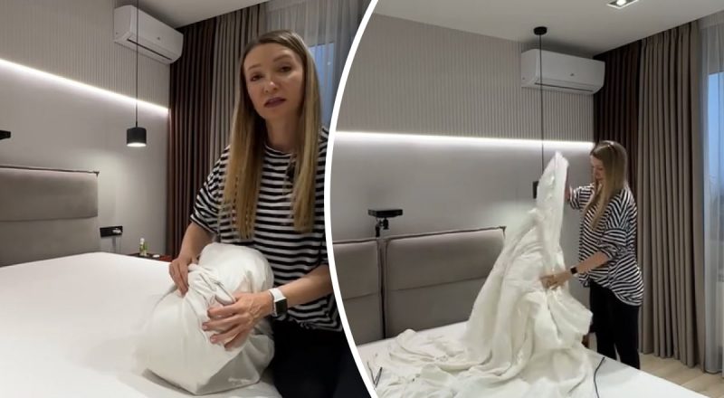 Как быстро и легко одеть пододеяльник: лайфхак для замены постельного белья